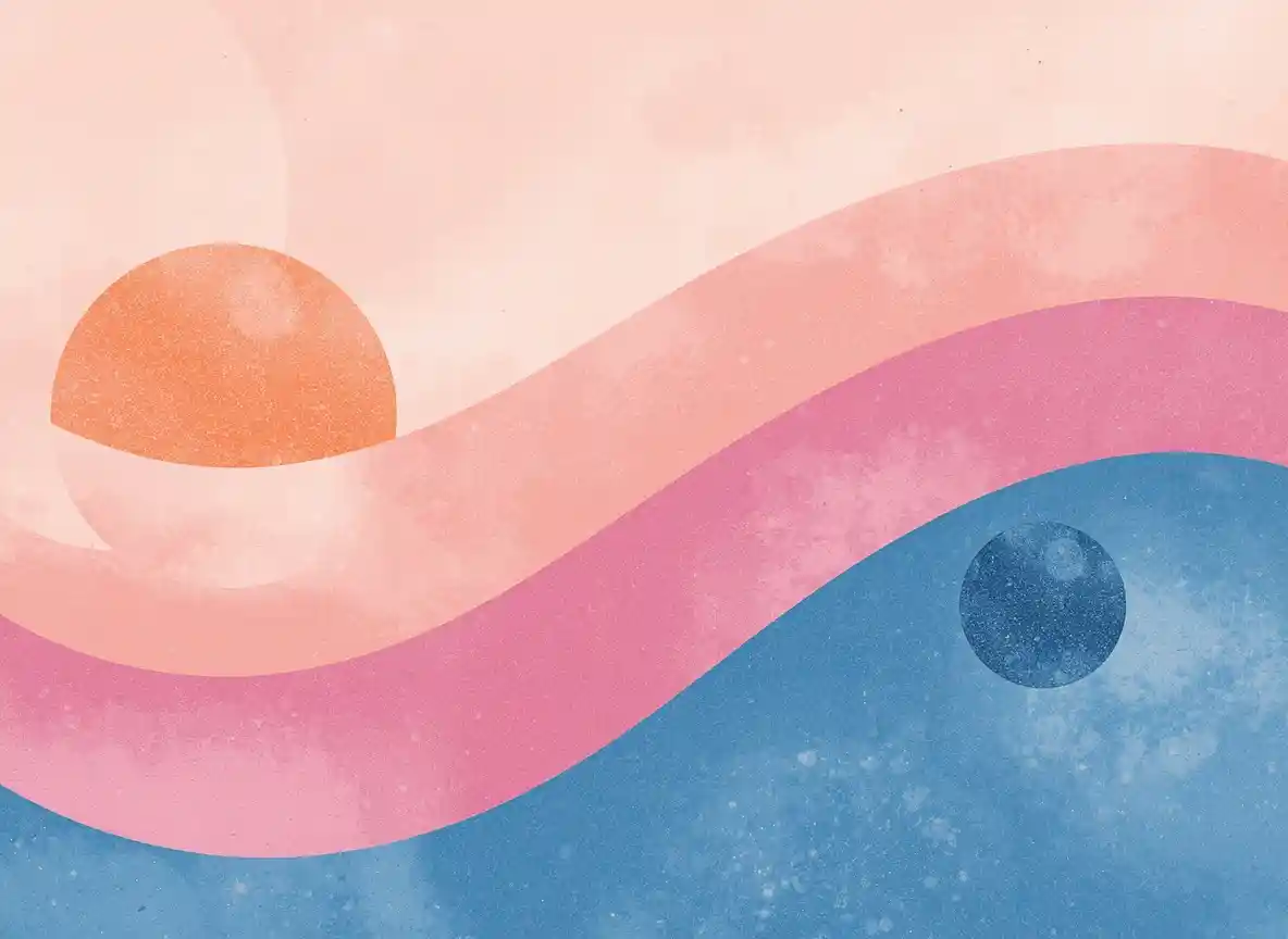Abstract morning composition with gentle curves suggesting stillness and quiet